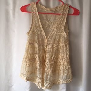 Feminine lace and ruffle vest